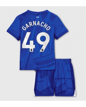 Billige Fotballdrakt Chelsea Alejandro Garnacho #49 Replika Hjemmedraktsett Barn 2025-26 Kortermet (med bukser)